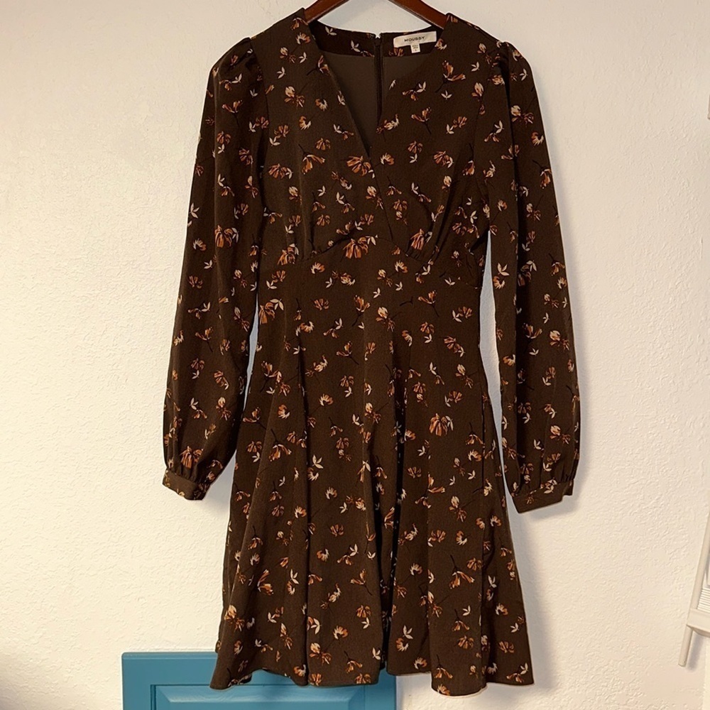 Moussy Brown Floral Midi Dress - Picture 3 of 16